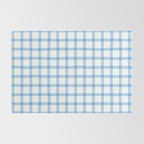 Blue geometric plaid gingham pattern Rug Gallery Image 2