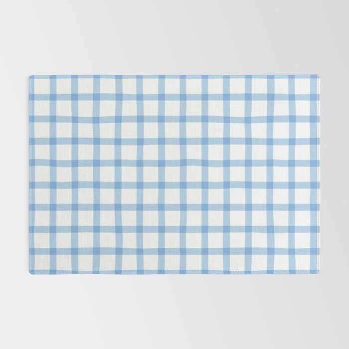 Blue geometric plaid gingham pattern Rug Gallery Image 2