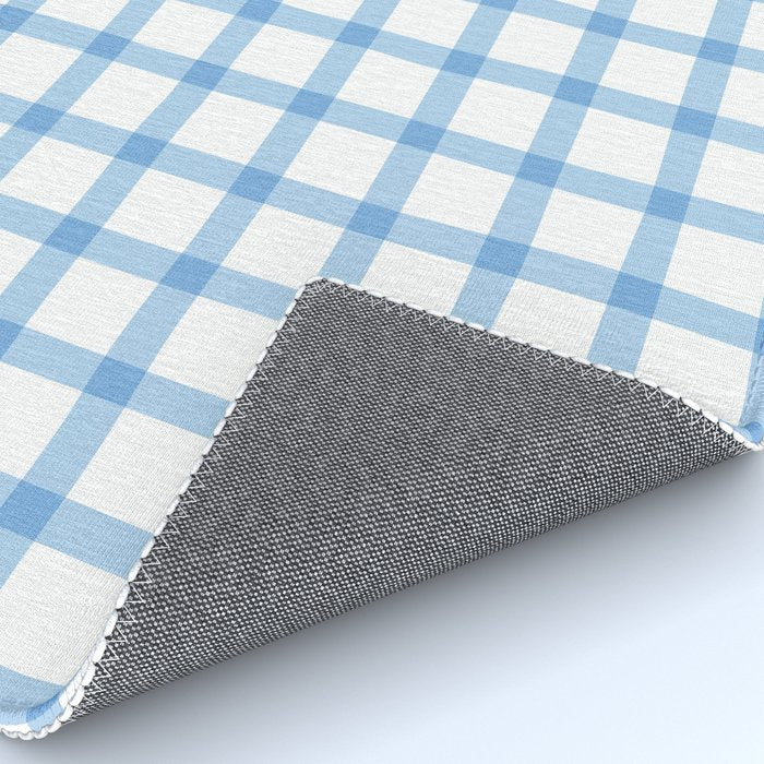 Blue geometric plaid gingham pattern Rug Gallery Image 4
