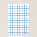 Blue geometric plaid gingham pattern Stationery Card Gallery Image 2