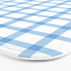 Blue geometric plaid gingham pattern Bath Mat Gallery Image 3