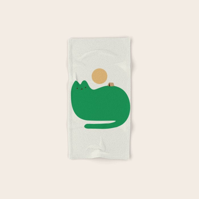 Cat Landscape 118A: Purrfect Campsite A Bath Towel Gallery Image 1