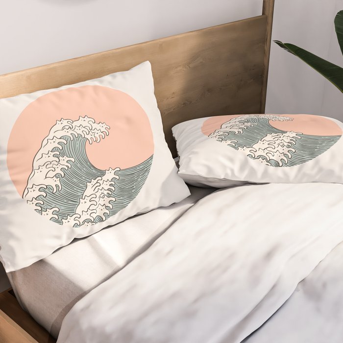 Cat Landscape 201: The Cat Wave Pillow Sham Gallery Image 2