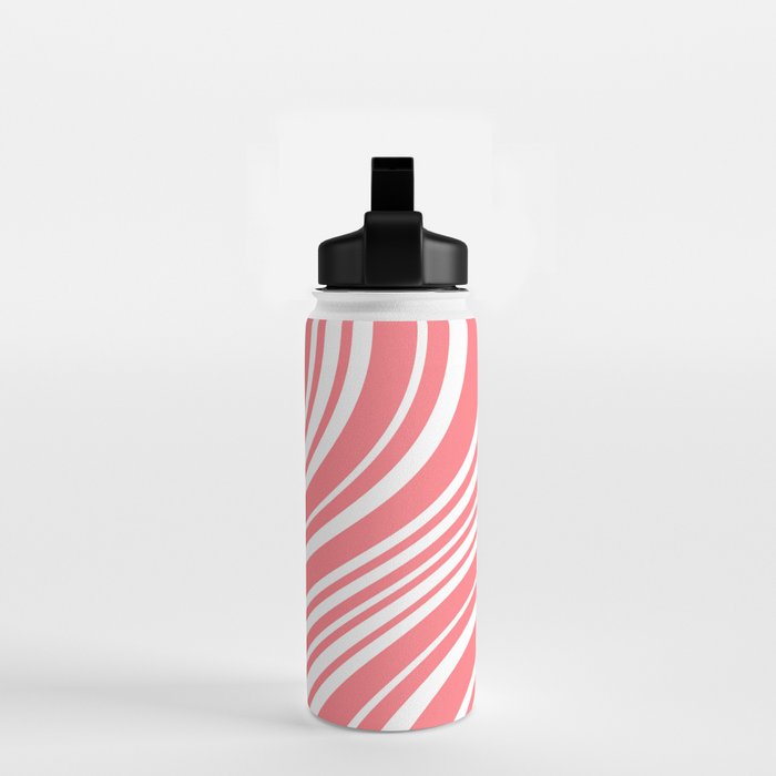 Wavy Stripes XXXII - Coral Pink Water Bottle Gallery Image 2