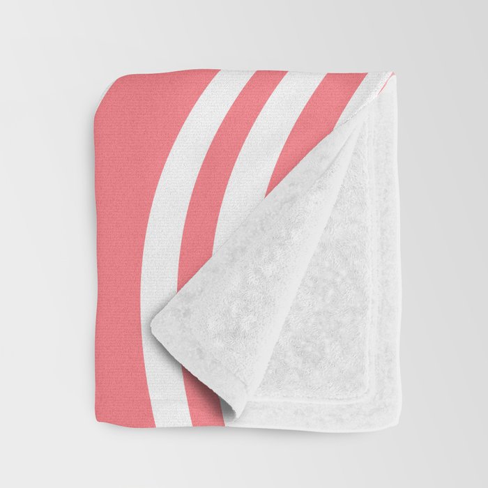 Wavy Stripes XXXII - Coral Pink Throw Blanket Gallery Image 3