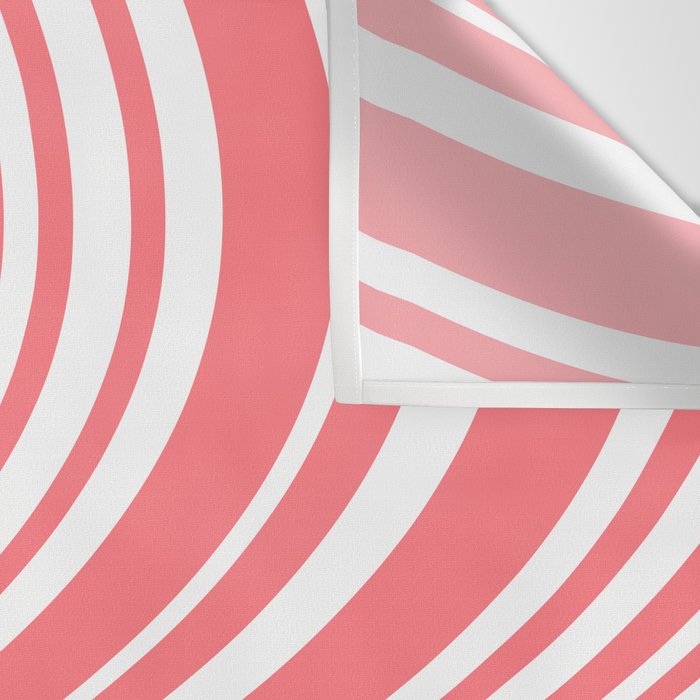 Wavy Stripes XXXII - Coral Pink Wall Tapestry Gallery Image 3