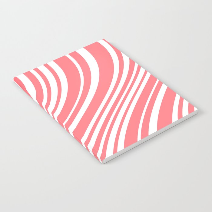 Wavy Stripes XXXII - Coral Pink Notebook Gallery Image 2