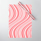 Wavy Stripes XXXII - Coral Pink Wrapping Paper Gallery Image 1