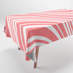 Wavy Stripes XXXII - Coral Pink Tablecloth Gallery Image 1