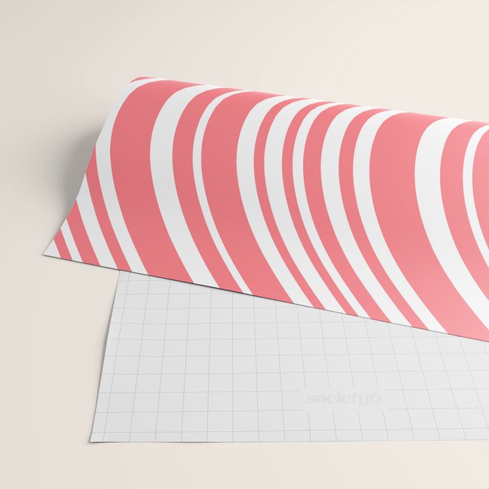 Wavy Stripes XXXII - Coral Pink Wrapping Paper Gallery Image 2