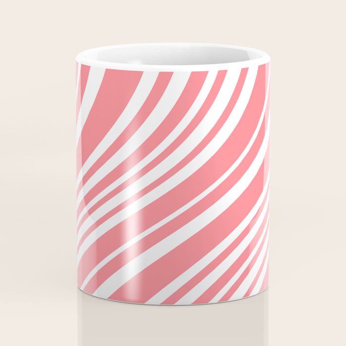 Wavy Stripes XXXII - Coral Pink Coffee Mug Gallery Image 4