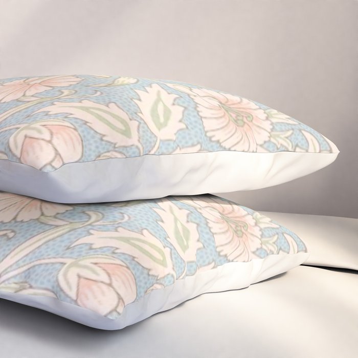 William Morris Vintage Pastel Double Bough 1891 Pillow Sham Gallery Image 3