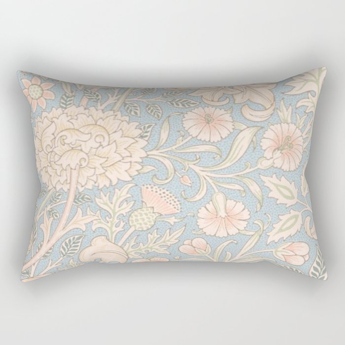 William Morris Vintage Pastel Double Bough 1891 Rectangular Pillow Gallery Image 2