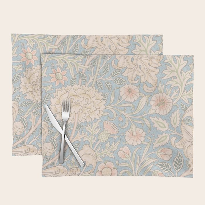 William Morris Vintage Pastel Double Bough 1891 Placemat Gallery Image 1