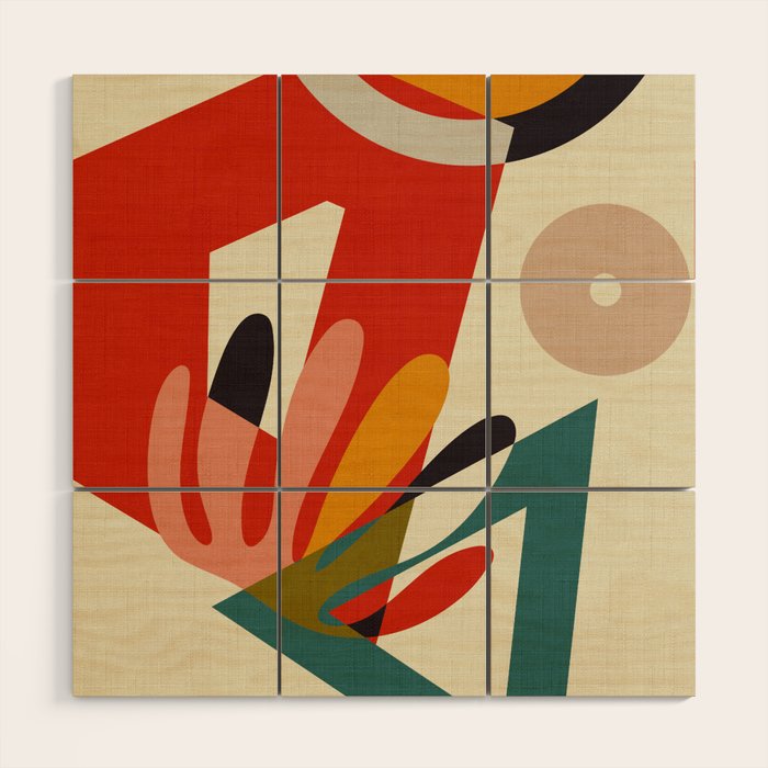 bauhaus mid century cirque 2 Wood Wall Art Gallery Image 1