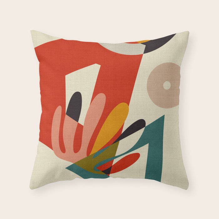 bauhaus mid century cirque 2 Throw Pillow Gallery Image 1