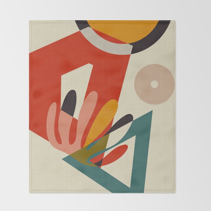 bauhaus mid century cirque 2 Throw Blanket Gallery Image 2