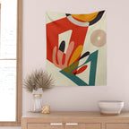 bauhaus mid century cirque 2 Wall Tapestry Gallery Image 2