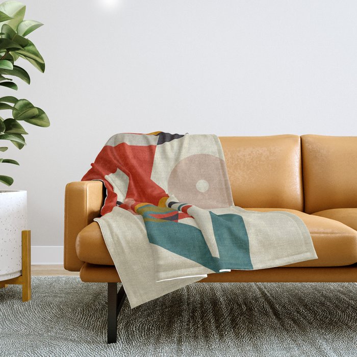 bauhaus mid century cirque 2 Throw Blanket Gallery Image 1