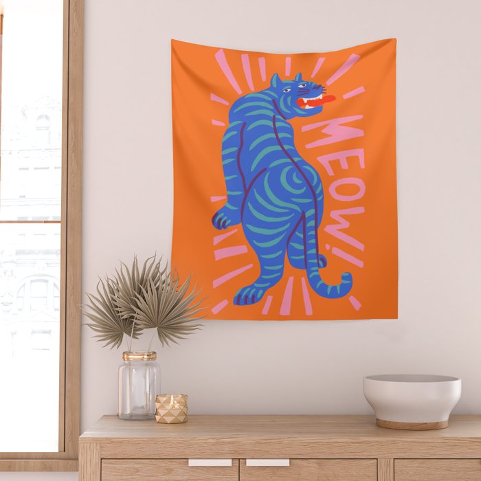Meow Wall Tapestry Gallery Image 2