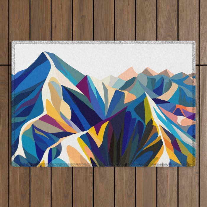 Mountains cold Outdoor Rug Gallery Image 1