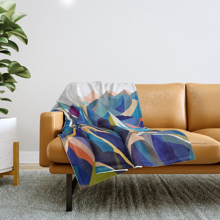 Mountains cold Throw Blanket Gallery Image 1