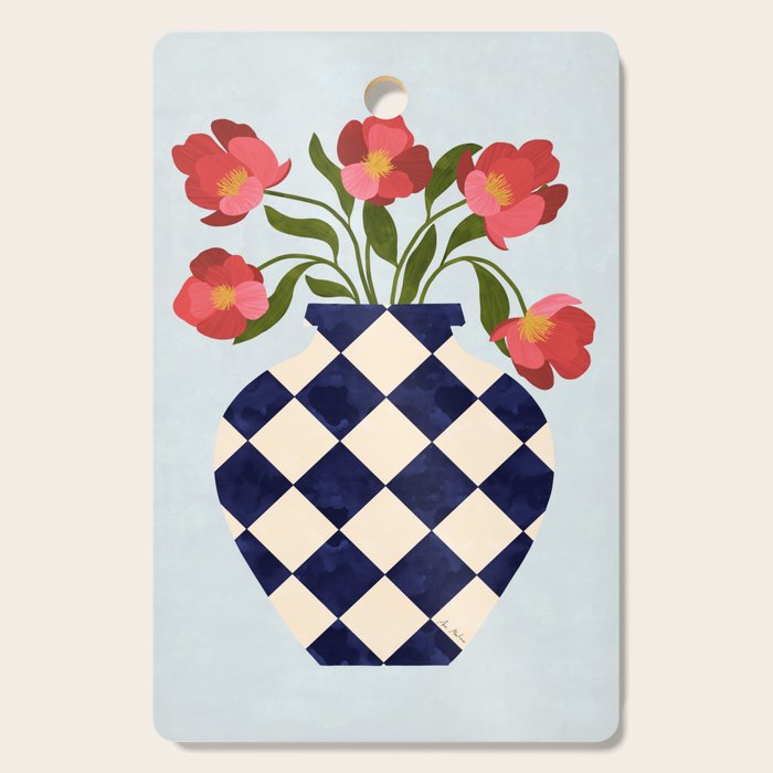 Roses and vase with diamonds Cutting Board Gallery Image 1