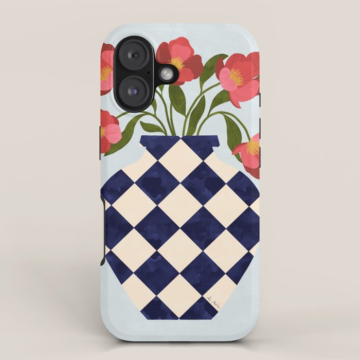 Roses and vase with diamonds iPhone Case Gallery Image 1