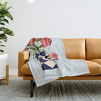 Roses and vase with diamonds Throw Blanket Gallery Image 1