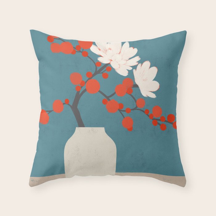 JAPANESE VASE Throw Pillow Gallery Image 1