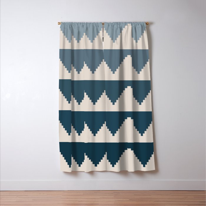 Pyramids Blue Gradient Window Curtain Gallery Image 3