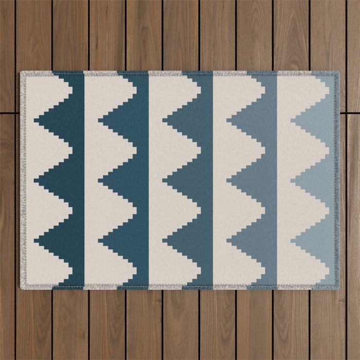 Pyramids Blue Gradient Outdoor Rug Gallery Image 1