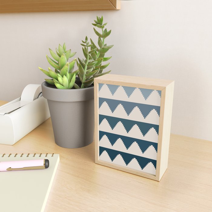 Pyramids Blue Gradient Mini Art Print Gallery Image 2