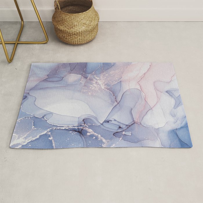 Abstract Blue Pink Purple Art Print By LandSartprints Rug Gallery Image 1
