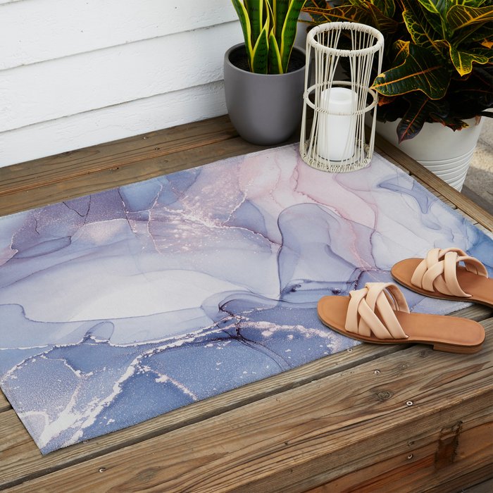 Abstract Blue Pink Purple Art Print By LandSartprints Outdoor Rug Gallery Image 2