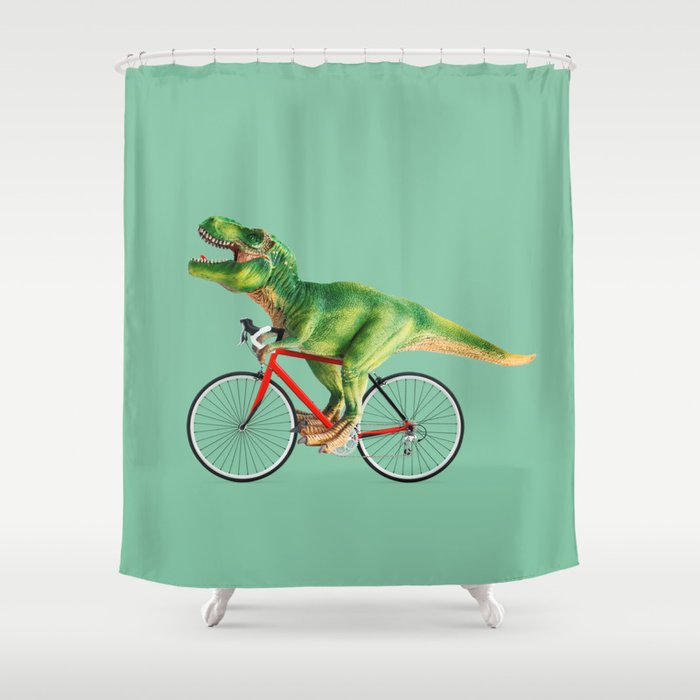 T-REX BIKE Shower Curtain Gallery Image 1