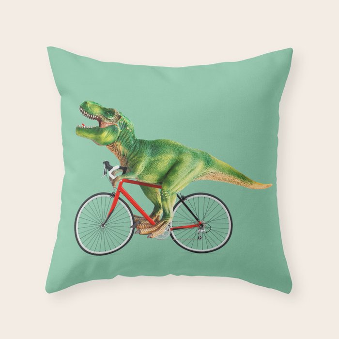 T-REX BIKE Throw Pillow Gallery Image 6