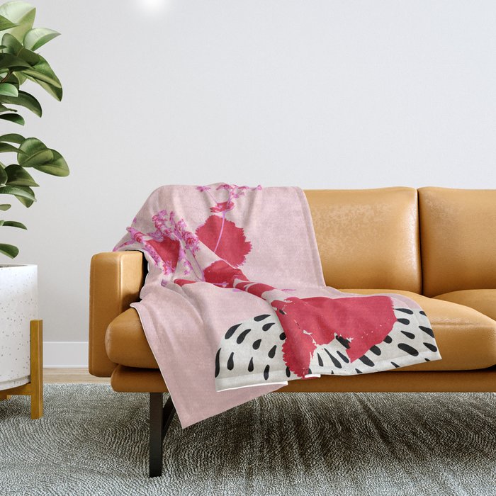 Plant based happyness lady's-mantle still life Throw Blanket Gallery Image 1