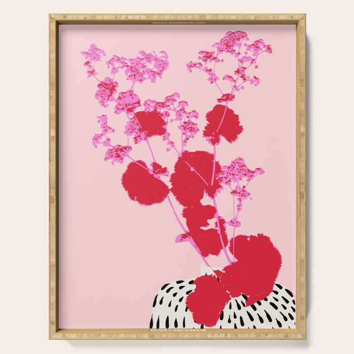 Plant based happyness lady's-mantle still life Serving Tray Gallery Image 1