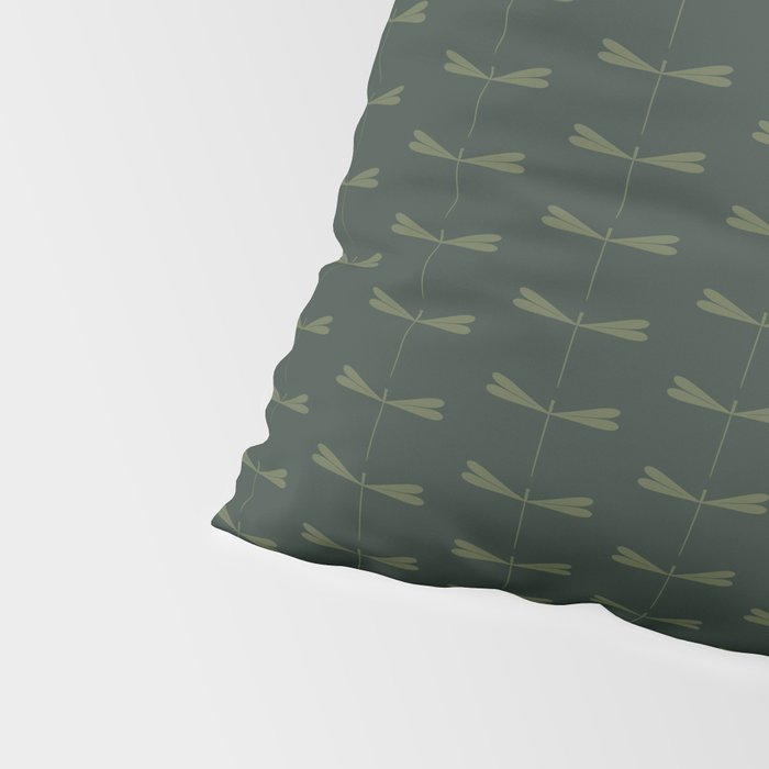 Dragonfly Pattern X Earthy Green Pillow Sham Gallery Image 4