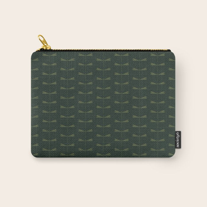 Dragonfly Pattern X Earthy Green Carry All Pouch Gallery Image 1