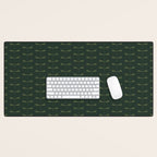 Dragonfly Pattern X Earthy Green Desk Mat Gallery Image 1