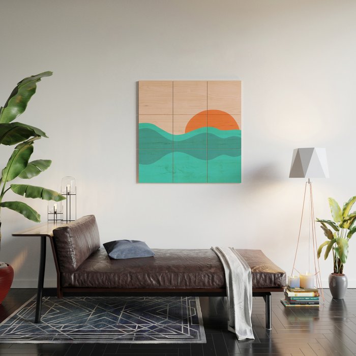 pink skies & surf Wood Wall Art Gallery Image 2