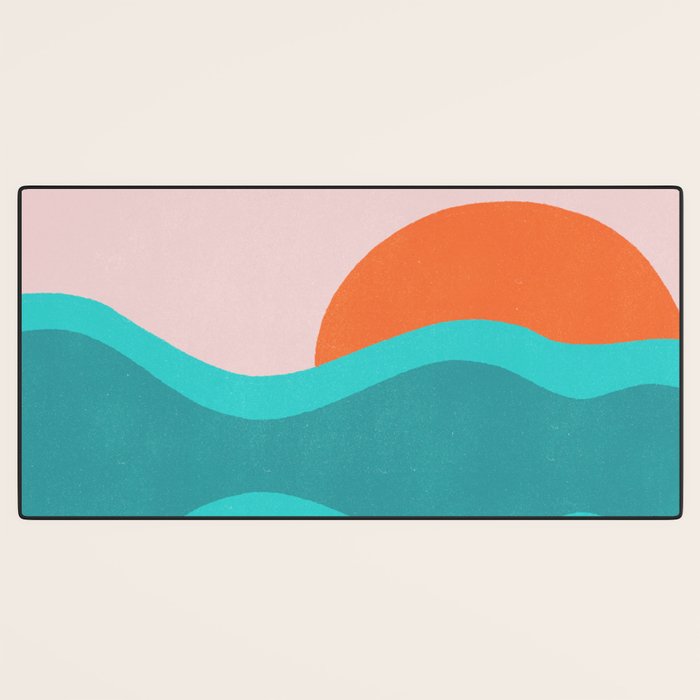 pink skies & surf Desk Mat Gallery Image 3