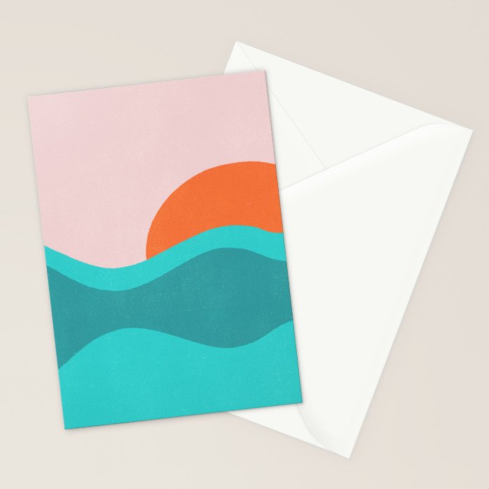 pink skies & surf Stationery Card Gallery Image 2