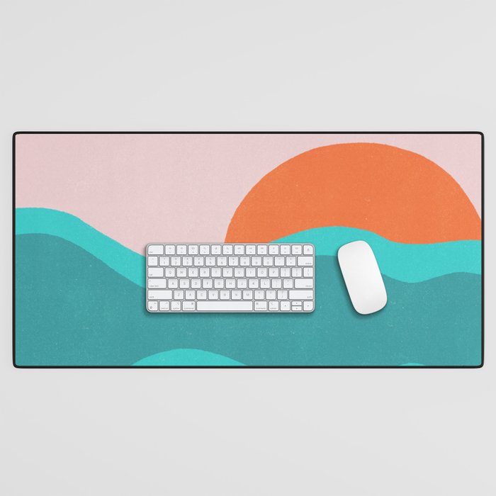 pink skies & surf Desk Mat Gallery Image 1