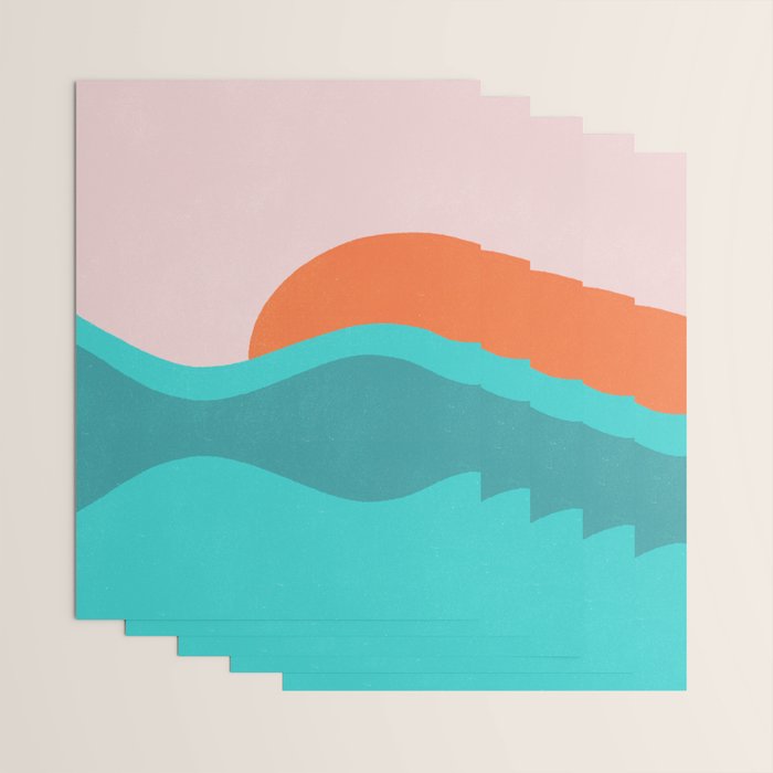 pink skies & surf Wrapping Paper Gallery Image 3
