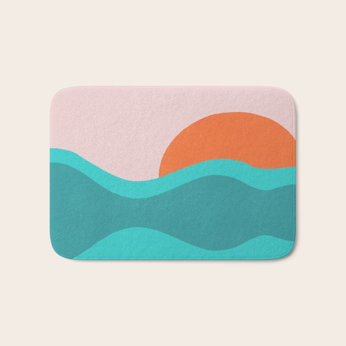 pink skies & surf Bath Mat Gallery Image 1