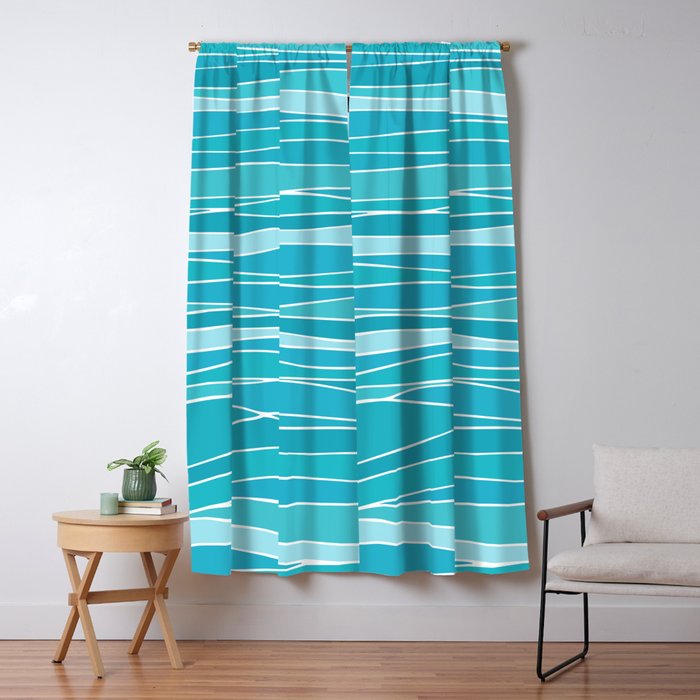Blue Ocean Waves Window Curtain Gallery Image 1