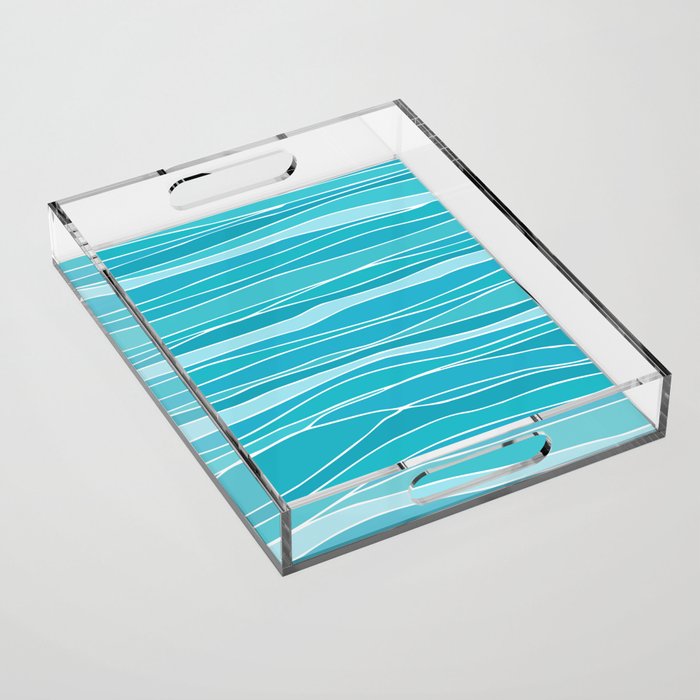Blue Ocean Waves Acrylic Tray Gallery Image 1